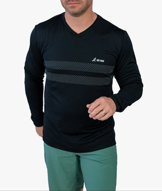 Midnight Black Bike Shirt - Stripes