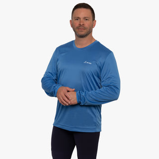 Blue Men's Element Long Sleeve Relaxed Fit Bike Jersey - El Roo Bike