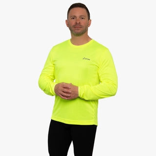 Yellow with Stripes Men's Element Long Sleeve Relaxed Fit Bike Jersey - El Roo Bike