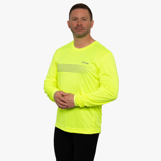 Yellow with Stripes Men's Element Long Sleeve Relaxed Fit Bike Jersey - El Roo Bike