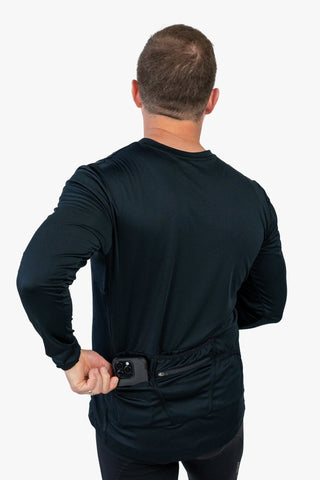 2025 Men's Element Long Sleeve Jersey Midnight Black - Logo - El Roo Bike