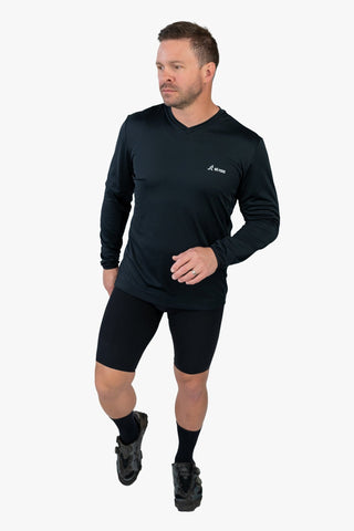 2025 Men's Element Long Sleeve Jersey Midnight Black - Logo - El Roo Bike