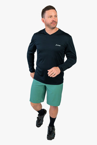 2025 Men's Element Long Sleeve Jersey Midnight Black - Logo - El Roo Bike