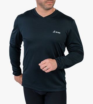 2025 Men's Element Long Sleeve Jersey Midnight Black - Logo - El Roo Bike