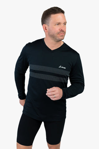 2025 Men's Element Long Sleeve Jersey Midnight Black - Stripes - El Roo Bike