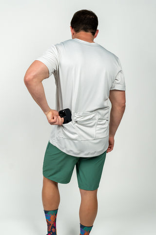 2025 Men's Core Short Sleeve Jersey Glacier Gray - Logo - El Roo Bike