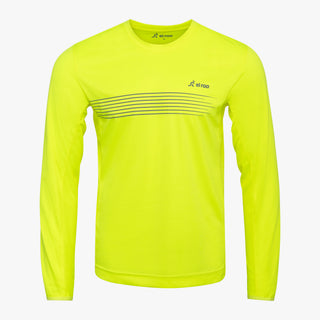 Yellow with Stripes - Men's Element Long Sleeve Relaxed Fit Bike Jersey- El Roo Bike